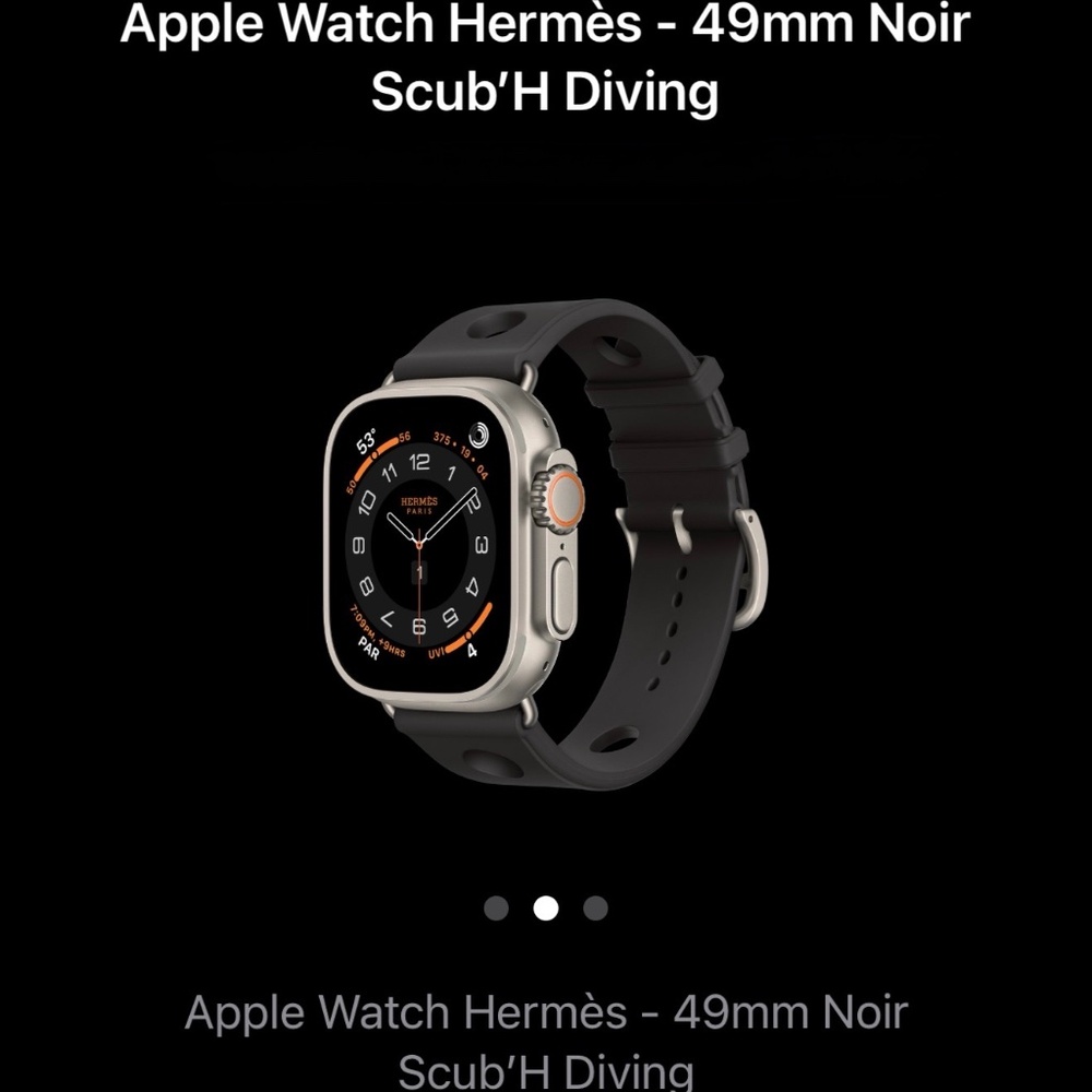 Apple Watch Hermes 49mm Noir Scub'H Diving watch band only